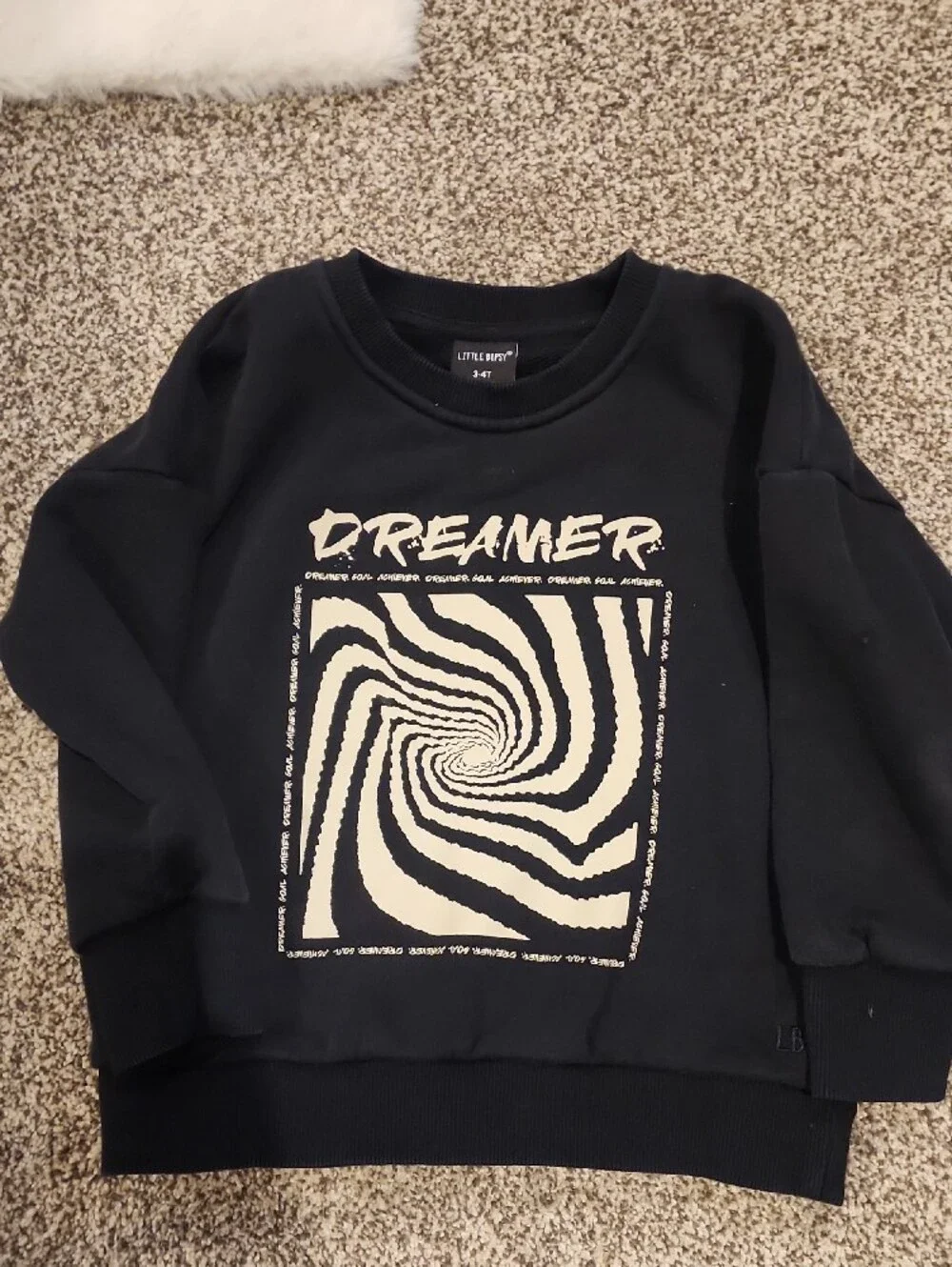 Little Bipsy Black and Cream 'Dreamer' Crewneck Sweater